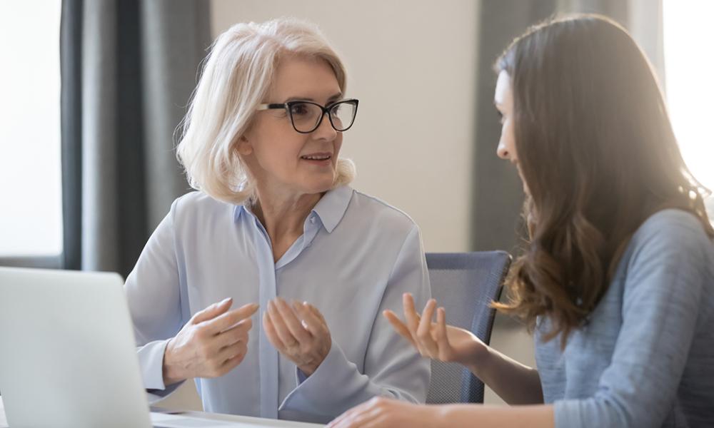 Getty Image of two women talking