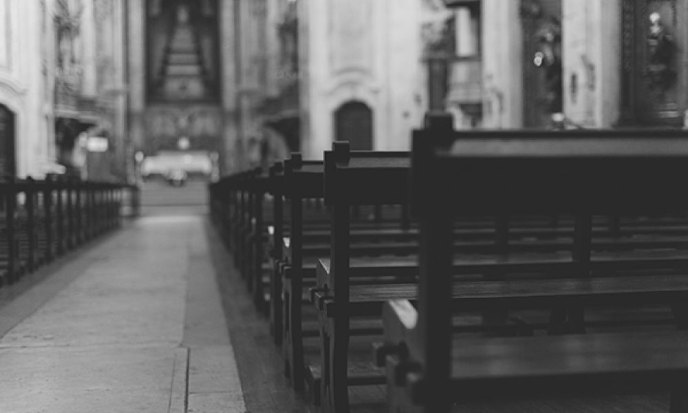 Getty Image of a church with pews