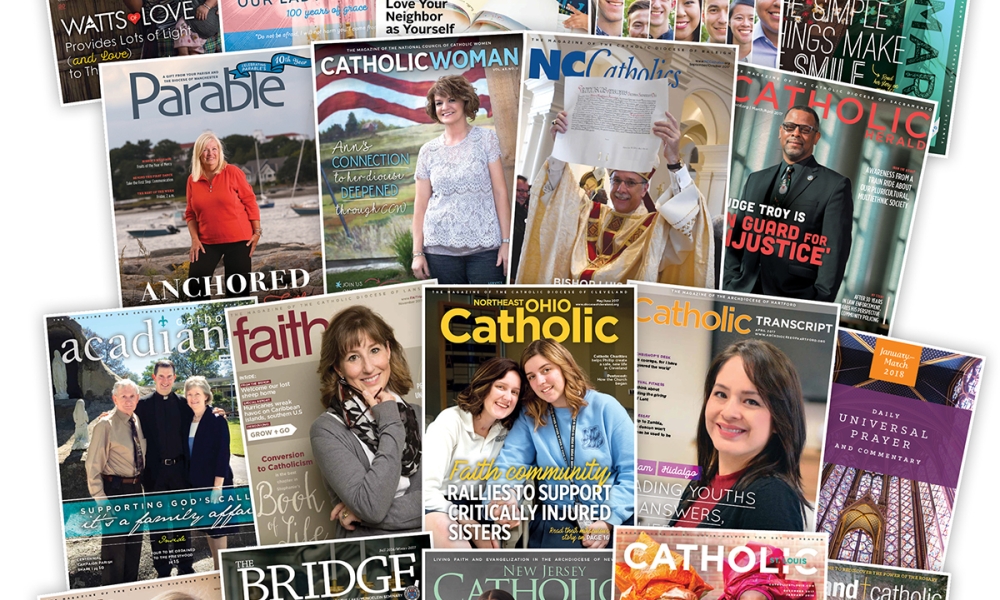 Covers of various Faith Catholic published magazines